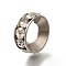 Brass Rhinestone Spacer Beads, Cadmium Free & Lead Free, Long-Lasting Plated, Rack Plating, Ring, Silver, 15x5.5mm, Hole: 7mm