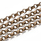 Iron Rolo Chains, Belcher Chain, with Spool, Unwelded, Red Copper, 5x2mm, about 82.02 Feet(25m)/roll