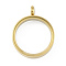 Ion Plating(IP) 304 Stainless Stee Locket Pendants, with Glass, Flat Round Charm, Real 18K Gold Plated, 31x24x6mm, Hole: 5mm