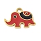 Ion Plating(IP) 304 Stainless Steel Enamel Charms, Golden, Elephant Charm, FireBrick, 12x17x1mm, Hole: 2mm