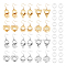 12 Pairs 12 Style Glass Blank Dome Dangle Earrings, Rhombus & Teardrop & Triangle & Heart & Nugget 304 Stainless Steel Drop Earrings, Golden & Stainless Steel Color, 37~47mm, Pin: 0.7mm, 2 color, 1 Pair/style