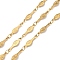 304 Stainless Steel Racket Link Chains, Soldered, with Spool, Real 18K Gold Plated, 14x4x1mm, 10m/roll