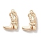Brass Micro Pave Clear Cubic Zirconia Pendants, Cadmium Free & Nickel Free & Lead Free, Shoes, Real 18K Gold Plated, 17.5x12.5x5.5mm, Hole: 1.2mm