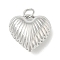 Rack Plating Brass Pendants, Long-Lasting Plated, Lead Free & Cadmium Free, Heart Charms, Platinum, 21x20x10mm, Hole: 4mm
