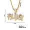 Street Style Sparkling Alloy Crystal Rhinestones Word PLUG Pendant Necklace, Golden, 23.62 inch(60cm)