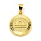 Brass Pendants, Cadmium Free & Nickel Free & Lead Free, Real 18K Gold Plated, Flat Round with Constellations, Libra, 24x20.5x2mm, Hole: 8x3.5mm