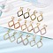 Rack Plating Brass Cubic Zirconia Rhombus Hoop Earrings, Cadmium Free & Lead Free, Real 18K Gold Plated, Mixed Color, 55x26.5mm