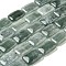Natural Dyed Malaysia Jade Beads Strands, Rectangle, Dark Sea Green, 18~18.5x13~13.5x4.5~5mm, Hole: 1.2mm, about 22pcs/strand, 15.87''(40.3cm)