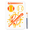 US 1Pc Art Paint Brushes with 1Pc PET Hollow Out Drawing Painting Stencils, Baseball, 297x210mm