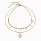 Star & Girl Pendant Necklaces Sets, with Brass Paperclip Chains & Brass Micro Pave Clear Cubic Zirconia Charms, Golden, 17-7/8 inch(45.5cm), 14-1/2 inch(36.7cm), 2pcs/set