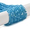 Imitation Jade Glass Beads Strands, Half AB Color Plated, Faceted, Frosted, Rondelle, Deep Sky Blue, 2.9~3.3x2mm, Hole: 0.7mm, about 144~150pcs/strand, 35~37cm