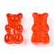 Translucent Resin Cabochons, Bear, Red, 18.5x11x7mm