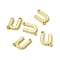 Rack Plating Brass Letter Connector Charms, for Personalized Name Necklace Making, Real 18K Gold Plated, Long-Lasting Plated, Cadmium Free & Nickel Free & Lead Free, Letter.U, 13x9x1.5mm, Hole: 1mm
