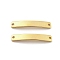 201 Stainless Steel Links/Connectors, Curved Rectangle, Stamping Blank Tag, Real 18K Gold Plated, 28x4.5x1mm, Hole: 1.4mm