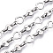 Tarnish Resistant 661 Stainless Steel Heart & Flat Round & Oval Link Chains, Unwelded, with Spool, Stainless Steel Color, 16x9.5x1mm, 8x1.5, 6.5x4x2mm, about 32.81 Feet(10m)/Roll
