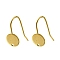 304 Stainless Steel Earring Hooks, Flat Round, Real 18K Gold Plated, 20x8x14.5mm, Hole: 1.2mm, Pin: 0.8mm