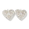 Rack Plating Brass Locket Pendants, Long-Lasting Plated, Heart, Silver, 26x25.5x7x2mm