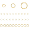 30Pcs 3 Styles Brass Jump Rings, Real 14K Gold Plated, 10pcs/style