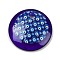 Handmade Lampwork Pendants, Flat Round with Evil Eye, Indigo, 30.5x5.5mm, Hole: 3.5mm