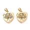 Ion Plating(IP) 304 Stainless Steel Pendants, Manual Polishing, Heart with Tree of Life, Golden, 18x17.5x3mm, Hole: 3mm
