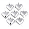 Non-Tarnish 316 Surgical Stainless Steel Pendants, with Jump Rings, Heart, Stainless Steel Color, 17x16x5.5mm, Hole: 2.5mm, Jump Ring: 4x0.5mm, 2.5mm inner diameter