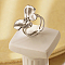 Non-Tarnish Elegant Stainless Steel Bowknot Open Cuff Ring for Women's Daily Wear, Stainless Steel Color