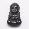 Natural Ice Rainbow Obsidian Carven Pendants, Buddha, Black, 45x27x12mm, Hole: 1.5mm