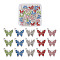 30Pcs 5 Colors Zinc Alloy Butterfly Jewelry Charms, with Resin Rhinestone, Mixed Color, 12x14mm, Hole: 2.5mm, 6pcs/color