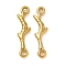 Ion Plating(IP) 304 Stainless Steel Branch Connector Charms, Real 18K Gold Plated, 6.5x21x3mm, Hole: 1.6mm