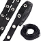 PH PandaHal 5 Yards Black Eyelet Trim with Grommets, 20mm Leather Eyelet Grommet Tape with 6mm Silver Hole 10.9 Yards Leather Cord String Threads for Sewing Garment Corset Shirt Dress Skirt Jacket