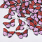 Printed Alloy Pendants, with Enamel, Butterfly, Platinum, Red, 13x20x2mm, Hole: 1.6mm