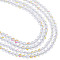 96 Pcs Synthetic Moonstone Round Beads 8mm, Reflecting Lights White Aurora Beads Transparent Mermaid Round Loose Beads 1mm Hole Spacer Beads for Making Jewelry(2 Strands)