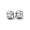201 Stainless Steel Beads, with Rubber Inside, Slider Beads, Column, Grooved Beads, Anti-Tarnish, Stainless Steel Color, 9x10mm, Hole: 3mm