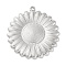 Anti-Tarnish 304 Stainless Steel Pendants, Flower Charm, Stainless Steel Color, 38x35x2mm, Hole: 2mm