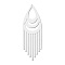 Non-Tarnish 201 Stainless Steel Pendants, Laser Cut, Tassels, Stainless Steel Color, 43x14x1mm, Hole: 1mm