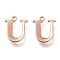PVD Vacuum Plating  304 Stainless Steel Charms, Laser Cut, Alphabet, Rose Gold, Letter.U, 12x10x0.8mm, Hole: 1mm