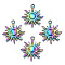 Rainbow Color Alloy Pendants, Cadmium Free & Nickel Free & Lead Free, Sun, 27.5x24x2mm, Hole: 1.8mm