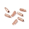 Brass Cord Ends, Rose Gold, 6x2mm, Hole: 0.8mm, Inner Diameter: 1.5mm