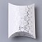 Paper Pillow Candy Boxes, for Wedding Favors Baby Shower Birthday Party Supplies, Rectangle, Silver, Floral Pattern, Fold: 9.1x6.3x2.65cm, Unfold: 11.3x6.9x0.1cm