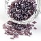 Transparent Colours Pearl Luster Plated Round Hole Glass Bugle Beads, Old Rose, 2~5x1.8~2mm, Hole: 0.8mm, about 12000pcs/450g