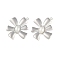304 Stainless Steel Pendants, with ABS Plastic Imitation Pearl, Stainless Steel Color, Flower, 25x22x3.5mm, Hole: 1.2mm