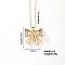 Fashionable and Elegant Butterfly Brass Rhinestone Pendant Necklaces, with Cable Chain for Women Girl, Golden, 15.75 inch(40cm)+5cm