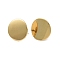 Ion Plating(IP) 304 Stainless Steel Flat Round Stud Earrings for Women, Real 18K Gold Plated, 15mm, Pin: 0.8mm