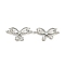 Brass Pave Clear Cubic Zirconia Connector Charms, Cadmium Free & Nickel Free & Lead Free, Bowknot Links, Platinum, 6.5x12.5x2.5mm, Hole: 1mm