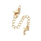 Rack Plating Brass Ends with Chain and Lobster Claw Clasps, Long-Lasting Plated, Lead Free & Cadmium Free, Dolphin, Light Gold, 70mm