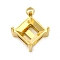 304 Stainless Steel Rhinestone Claw Settings, Golden, Rhombus, Fit for 6x6mm Rhinestone, 12.5x10x5mm, Hole: 1.5mm