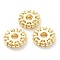 Rack Plating Alloy Spacer Beads, Lead Free & Cadmium Free, Long-Lasting Plated, Flat Round, Real 18K Gold Plated, 8.5x2mm, Hole: 2mm