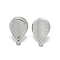 Non-Tarnish 304 Stainless Steel Stud Earring Findings, with Loop, Teardrop, Stainless Steel Color, 18x12mm, Hole: 1.4mm, Pin: 0.8mm