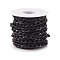 Aluminum Twisted Chains Curb Chains, Unwelded, with Spool, Black, 12x7x2mm