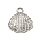 Non-Tarnish 304 Stainless Steel Pendants, Shell Charms, Stainless Steel Color, 19x17x3mm, Hole: 2.2mm